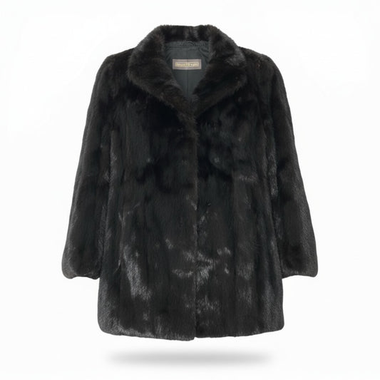 25c14 《タグ付》 Best Angle ダークミンク ファーコート サイズ9 ブラックブラウン 本毛皮 Dark Mink Fur Coatt18r
