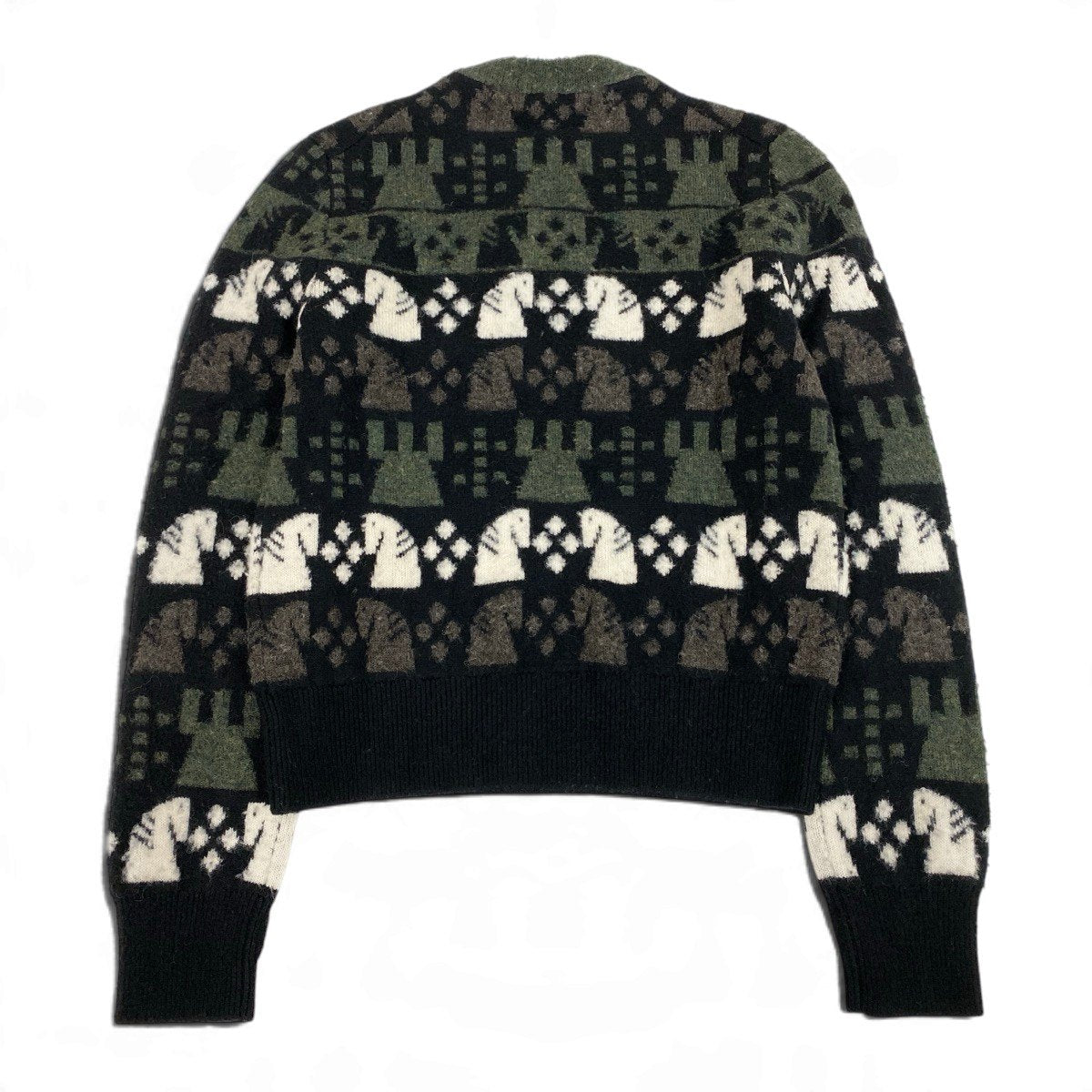 Mj9 【未使用タグ付】 BURBERRY バーバリー Chess  ウールブレンド ニットセーター 8076893 サイズXS マルチカラー メンズu02t
