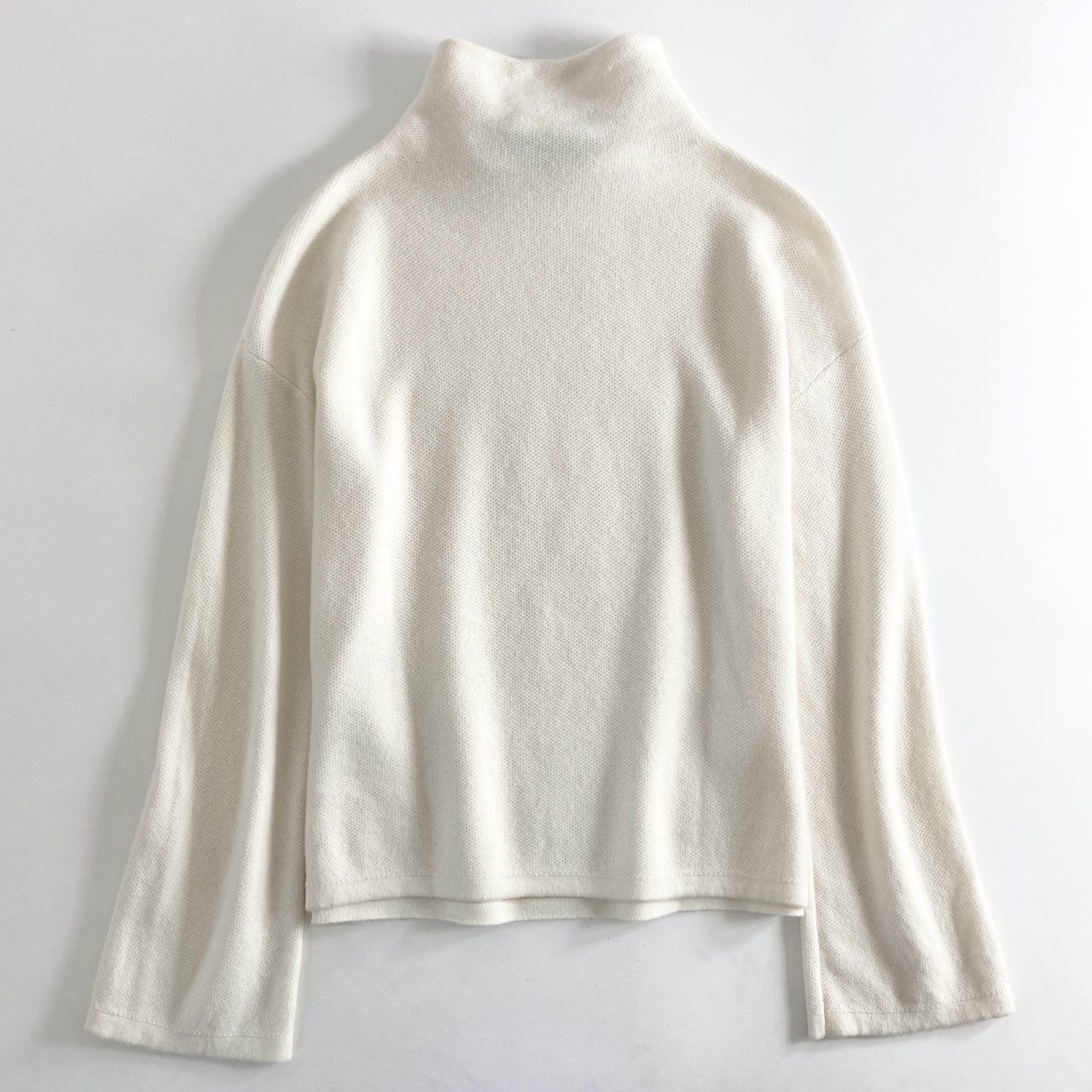 37e26 イタリア製 Loro Piana ロロピアーナ BABY CASHMERE ベビーカシミヤ ハイネック ニット セーター トップス プルオーバー 36 ホワイト  カシミア