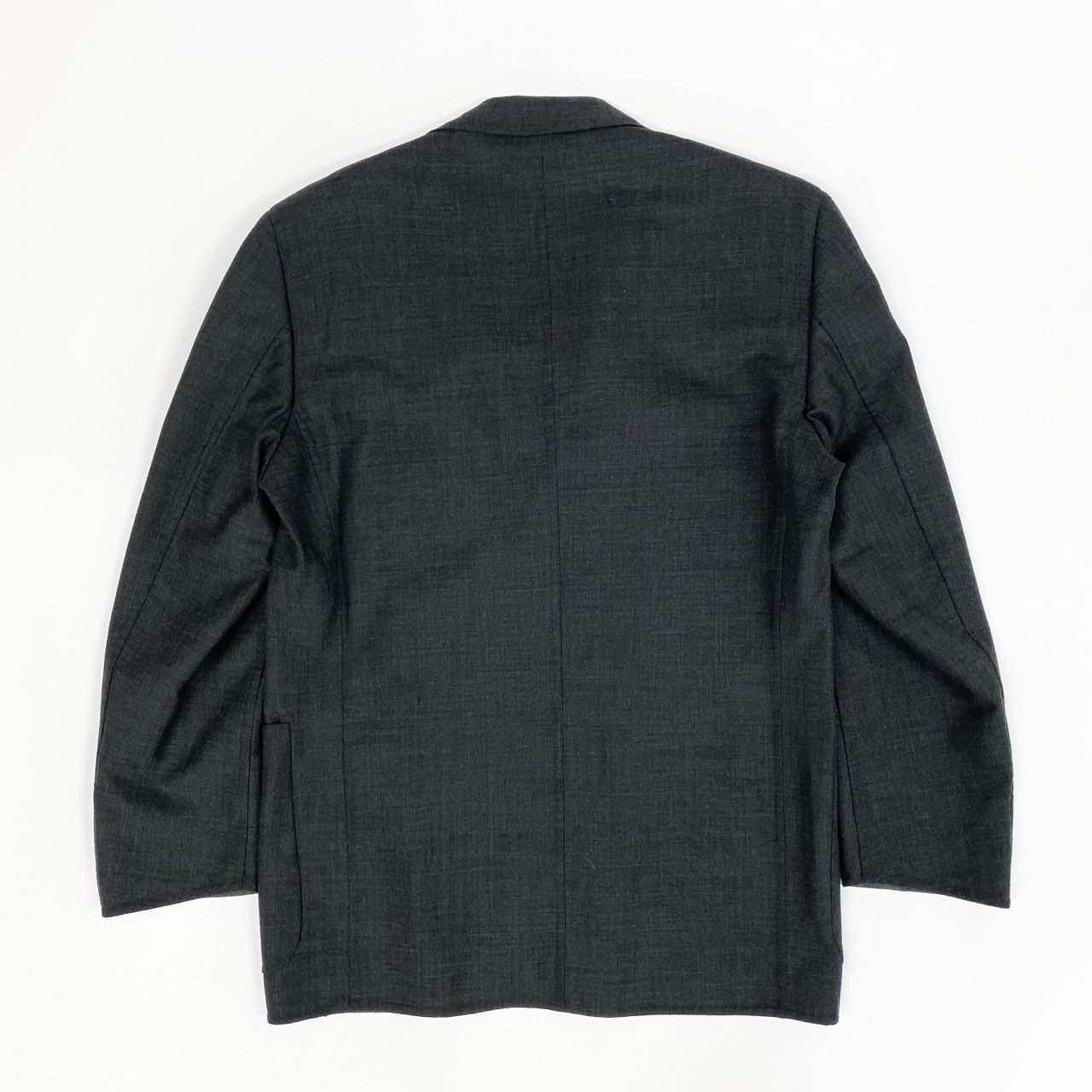 31k2 Ermenegildo Zegna エルメネジルドゼニア イタリア製 テーラードジャケット ブレザー ビジネス フォーマル 50 Lサイズ相当 ダークグレー ウール メンズo07t