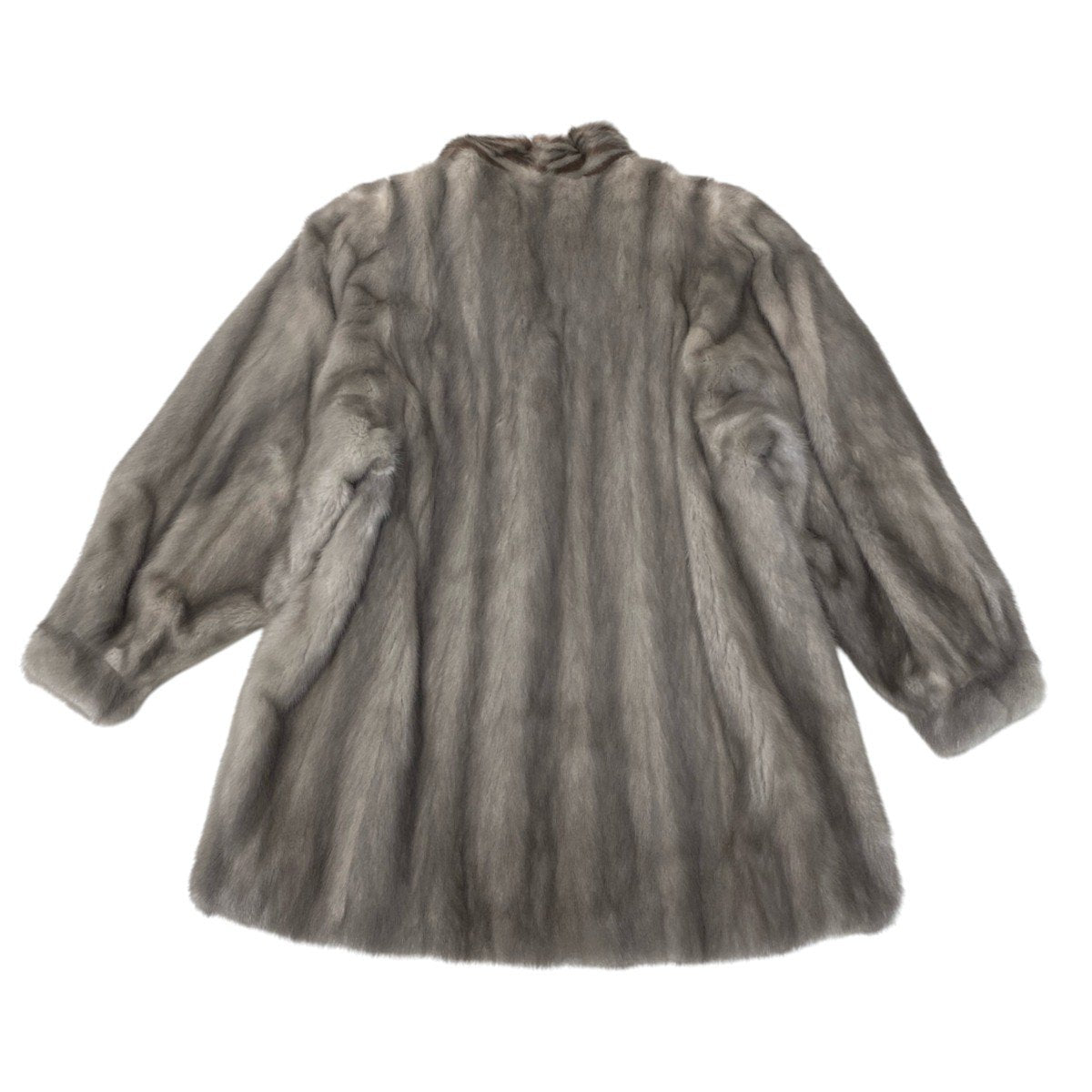 53i24 SAGA MINK サガミンク 銀サガ ゼブラ柄 サファイアミンク ファーコート サイズ13 シルバーグレー 本毛皮 Sapphire Mink Fur Zebra Design Coatt18r