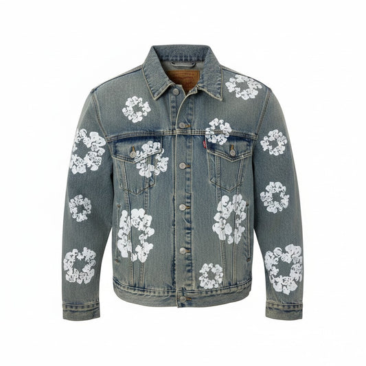 87g11 Levi’s リーバイス DENIM TEARS コラボ 2ndタイプ コットンリースデニムジャケット サイズL ライトブルー コットン100％ メンズo07t