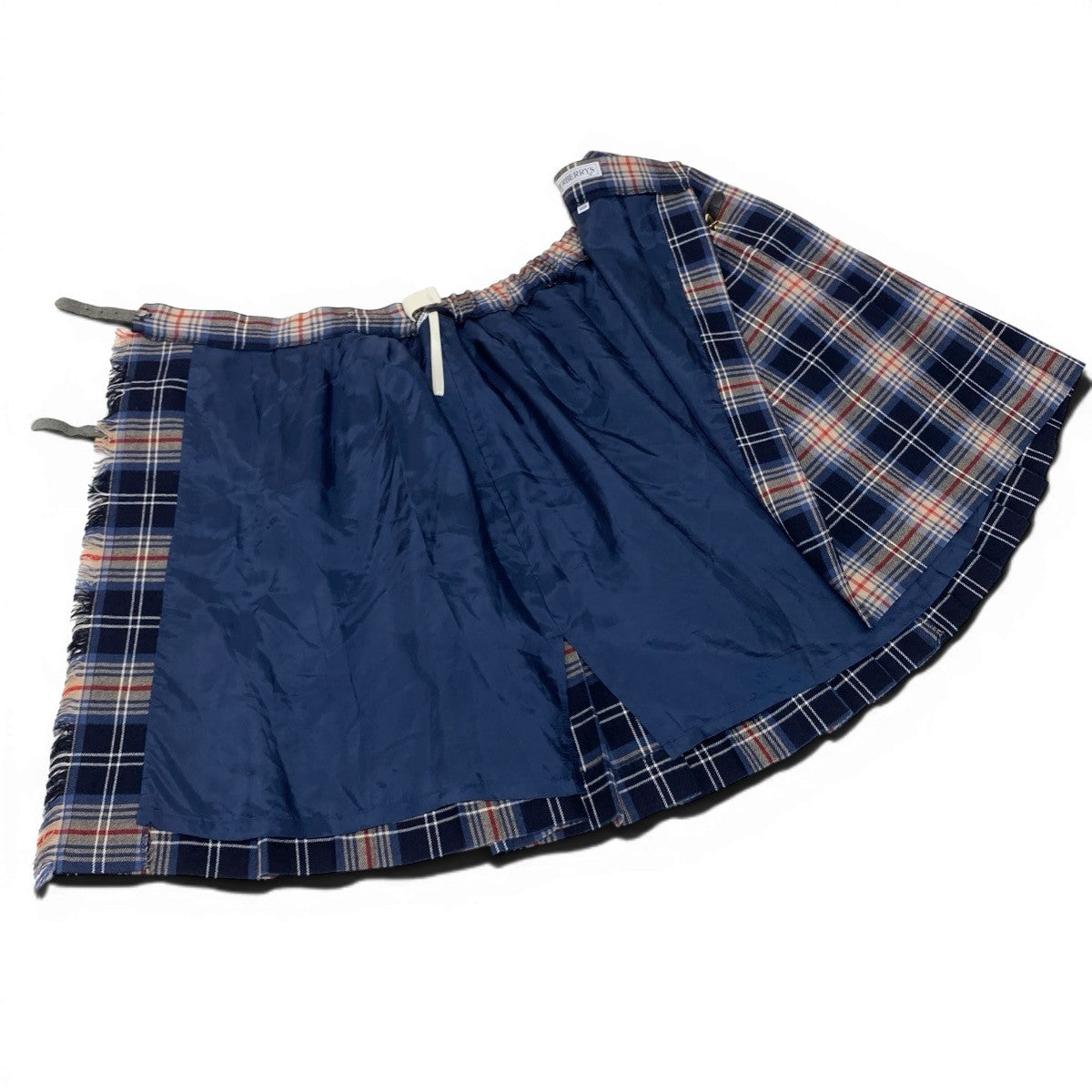 Ig9 BURBERRY バーバリー ラップスカート チェック柄 バックプリーツ サイズS/160 マルチカラー レディースo07t