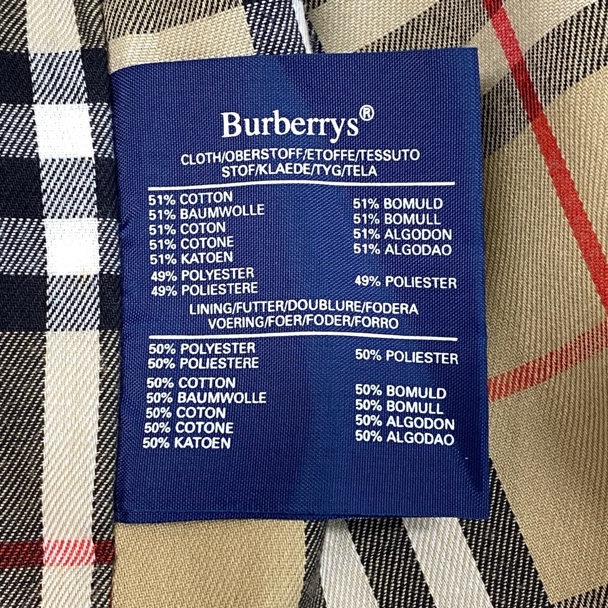 Mg11 Burberrys' バーバリー 英国製 ステンカラーコート 裏地ノバチェック ベージュ メンズ 紳士服o07t