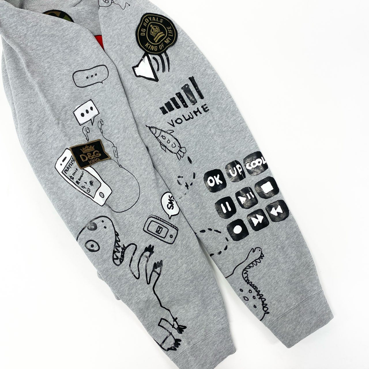 10k11 DOLCE&GABBANA ドルチェ＆ガッバーナ プリント ワッペン オーバーサイズ スウェットトレーナー サイズ44 メンズ トップスk02i