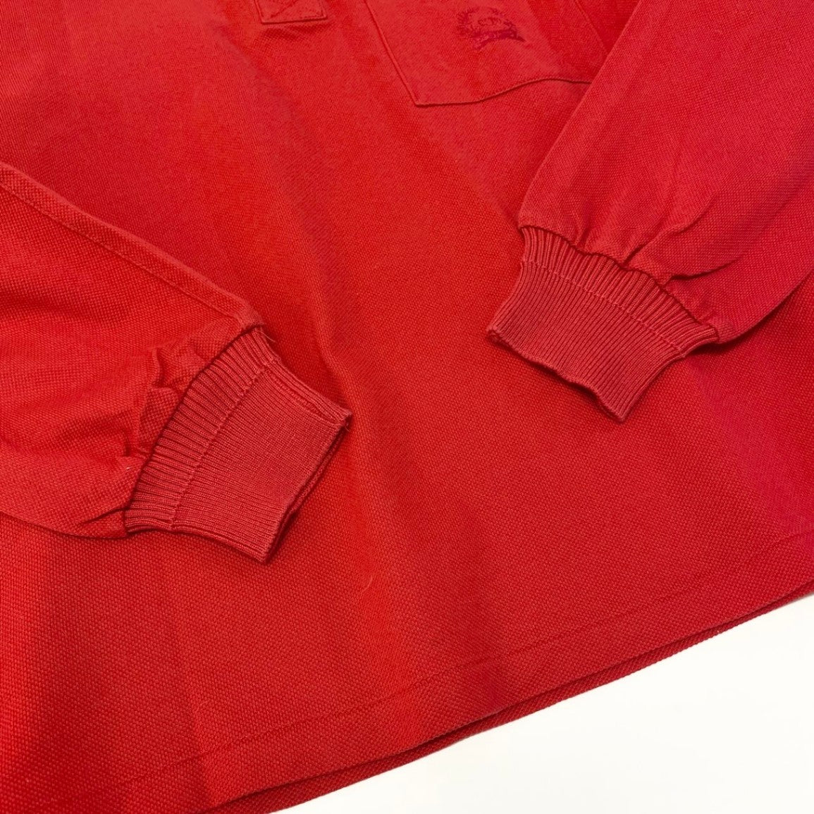 48c18 Christian Dior クリスチャンディオール ロングスリーブポロシャツ ブランドロゴ刺繍 トップス Mサイズ レッド コットン100％ レディース 女性用o07t