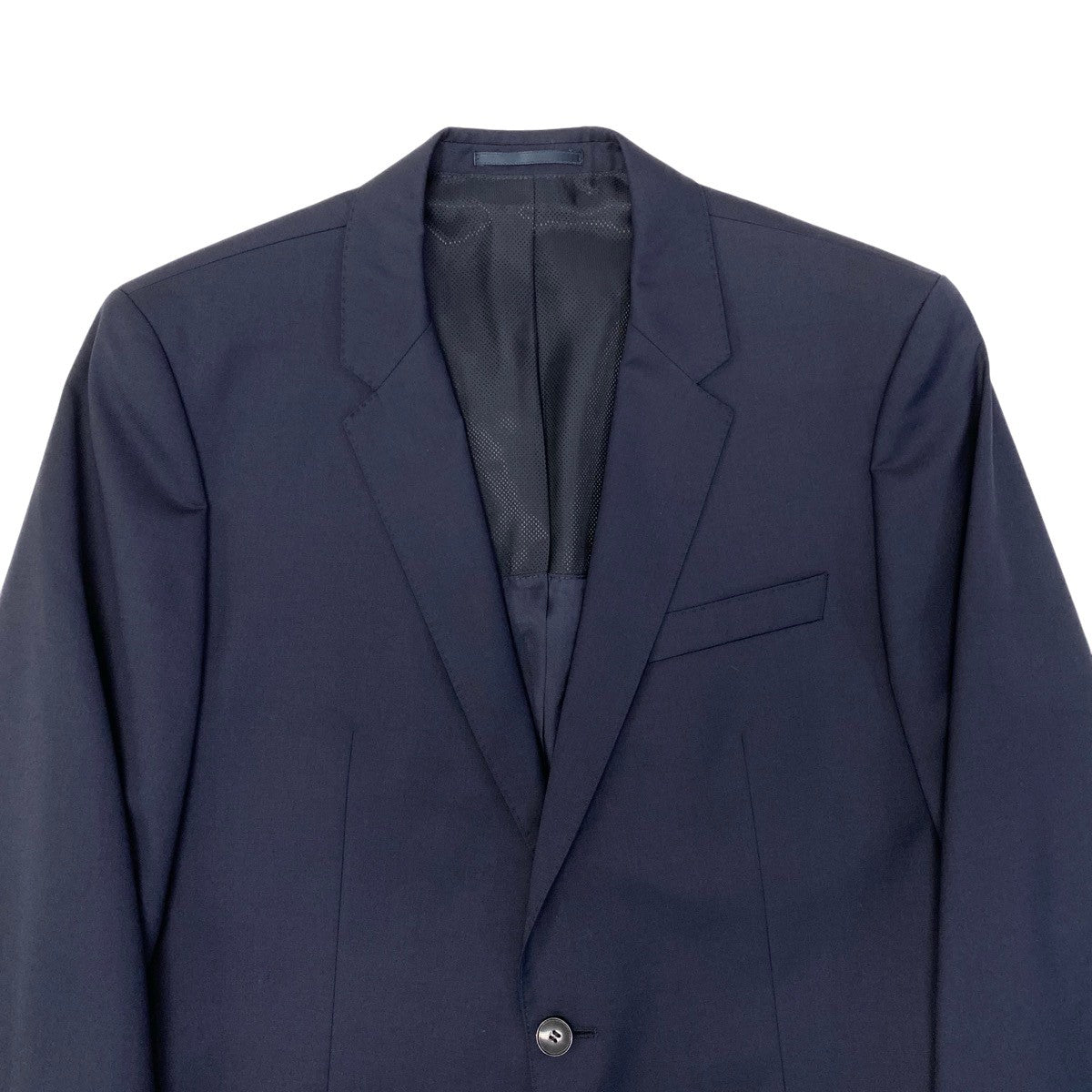84f18 HUGO BOSS ヒューゴボス 3ピース スーツ GUABELLO Super120 サイズ52/54 ネイビー フォーマル ビジネス セットアップt18r