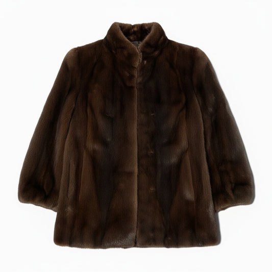 20a22【美品】 デミバフミンク ミンクコート ロングコート  レディース 女性用 サイズ13 ブラウン系 ミンクファー 本毛皮u02t