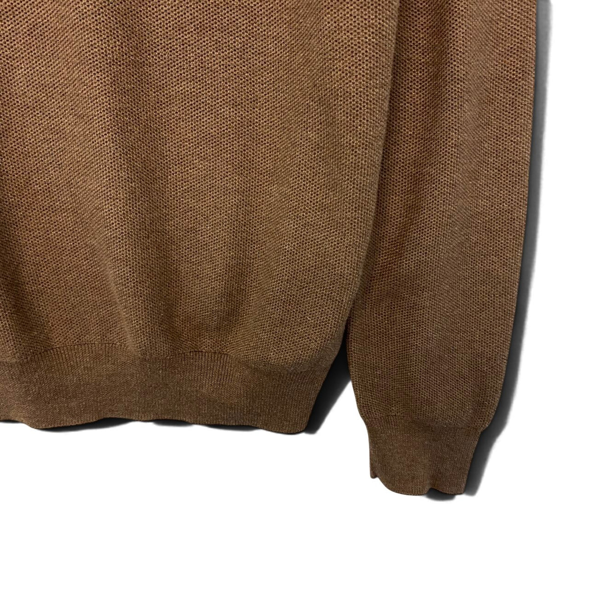 20j22 POLO RALPH LAUREN ポロラルフローレン ロングスリーブニットセーター ロゴ刺繍 トップス 170/92Aサイズ ブラウン コットン100％ メンズ 男性用u02t