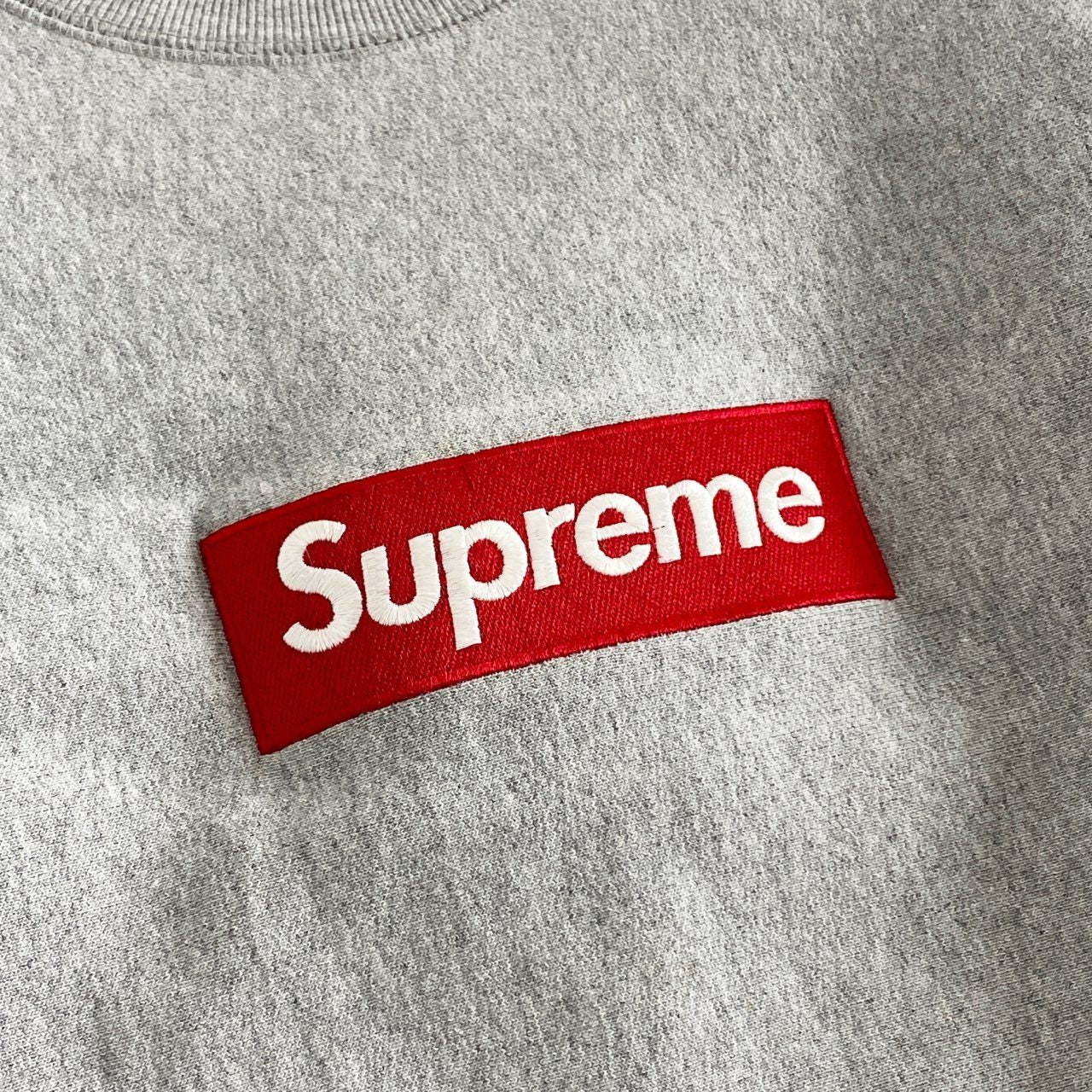 39h8 Supreme シュプリーム Box Logo Crewneck ボックスロゴ スウェット トレーナー サイズM グレー×レッド メンズ