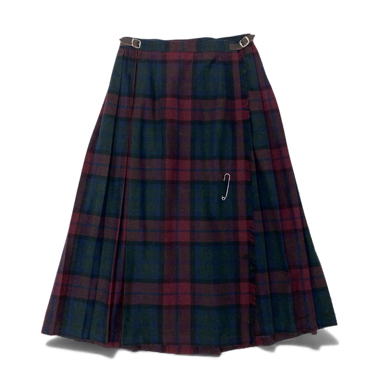 23L8 O’NEIL OF DUBLIN オニールオブダブリン 定番 チェック柄 巻きスカート ロングスカート クリップ付き 12 レッド グリーン レディース 女性用u02t