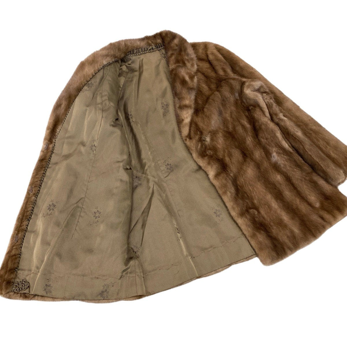 93h9 パステルミンク ファーコート サイズ13 茶系 本毛皮 Pastel Mink Fur Coat Brownt18r