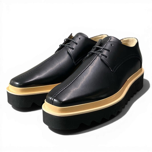 d13 STELLA  McCARTNEY ステラマッカートニー エリスシューズ シャークソール 厚底シューズ サイズ42 ブラック エコレザー レディースk02i