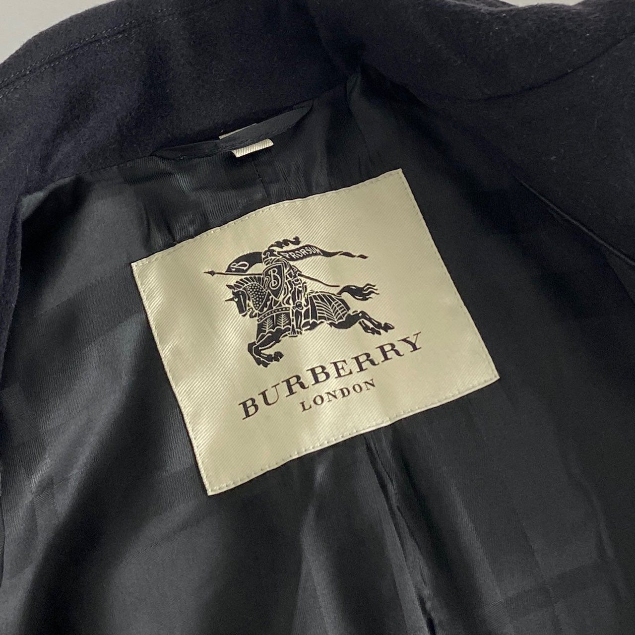 84h28 BURBERRY LONDON バーバリーロンドン カシミヤ20％ カシミヤ混 トレンチコート ウールコート ITA38/UK6 ブラック レディース アウター コート