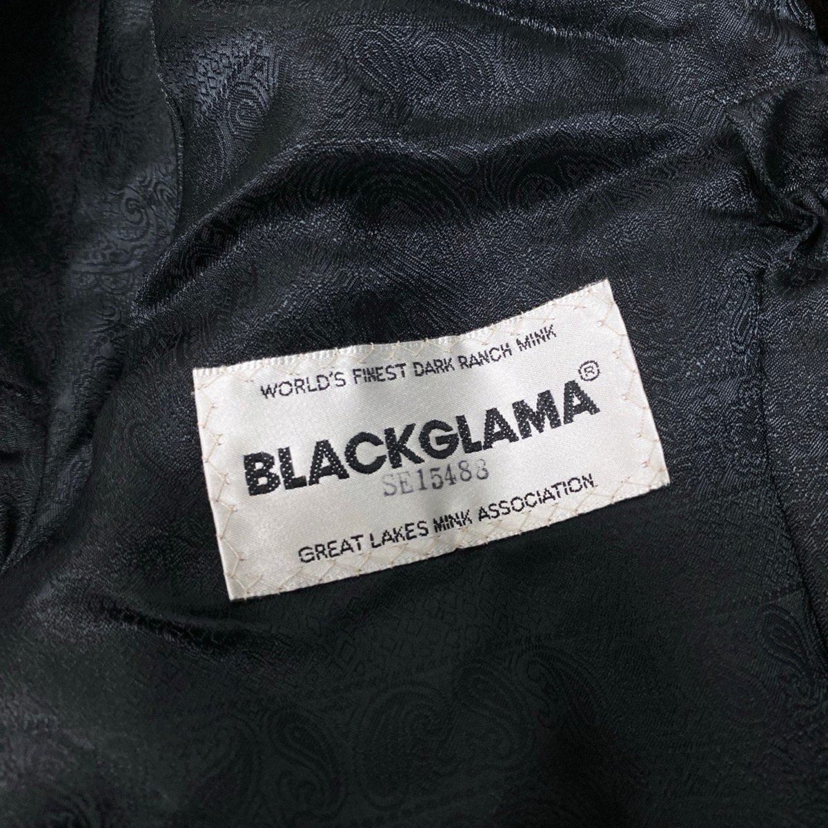 91j12 BLACKGLAMA ブラックグラマ 毛皮コート ミンクコート 裏地ペイズリー柄 サイズFree ダークブラウン 本毛皮 レディースu02t