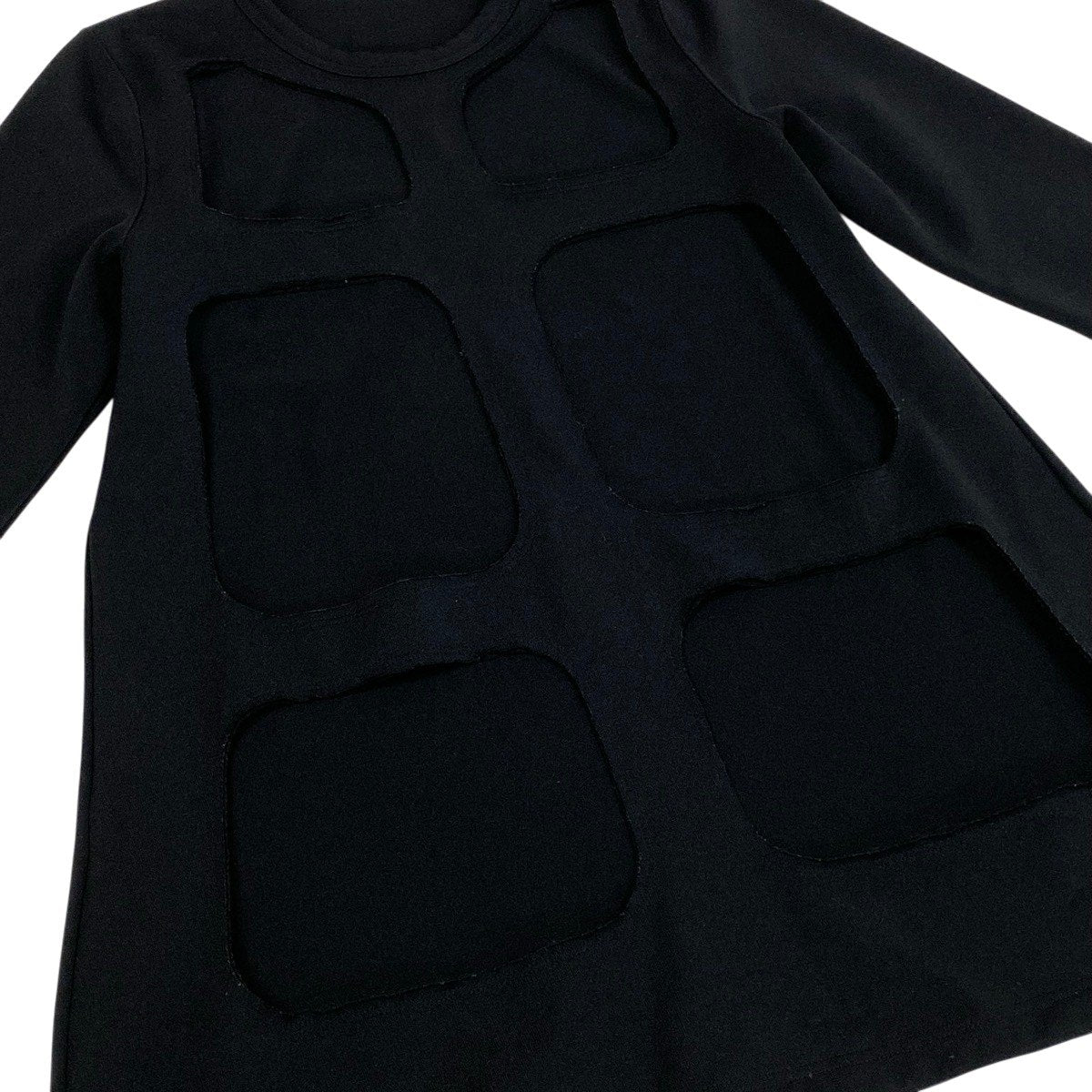 Ag3 COMME des GARCONS コムデギャルソン カッティング ウールトップ Deconstructed Cut-Out Jersey Top サイズM ブラックt18r