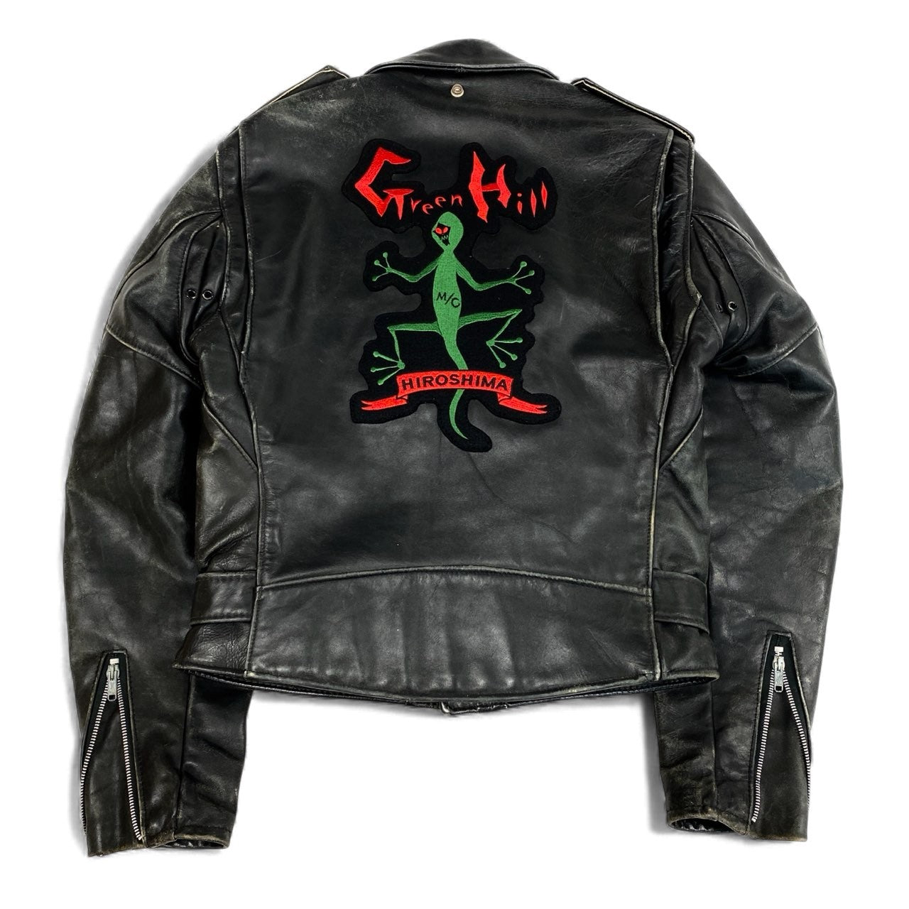 5L16 SCHOTT ショット ライダースジャケット ダブルライダース レザージャケット HIROSHIMA GreenHill アウター 40サイズ ブラック メンズo07t