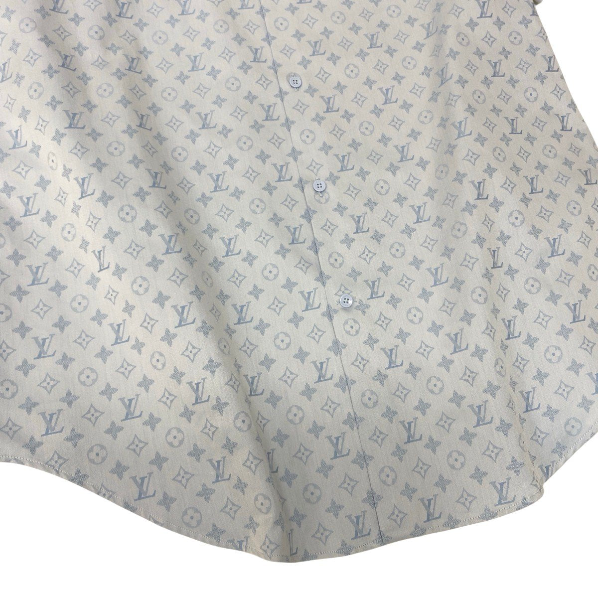 Mf18《未使用品》 LOUIS VUITTON ルイヴィトン 25SS モノグラム 半袖シャツ Monogram Short Sleeved Shirt サイズ42 ブルー タグ付t18r