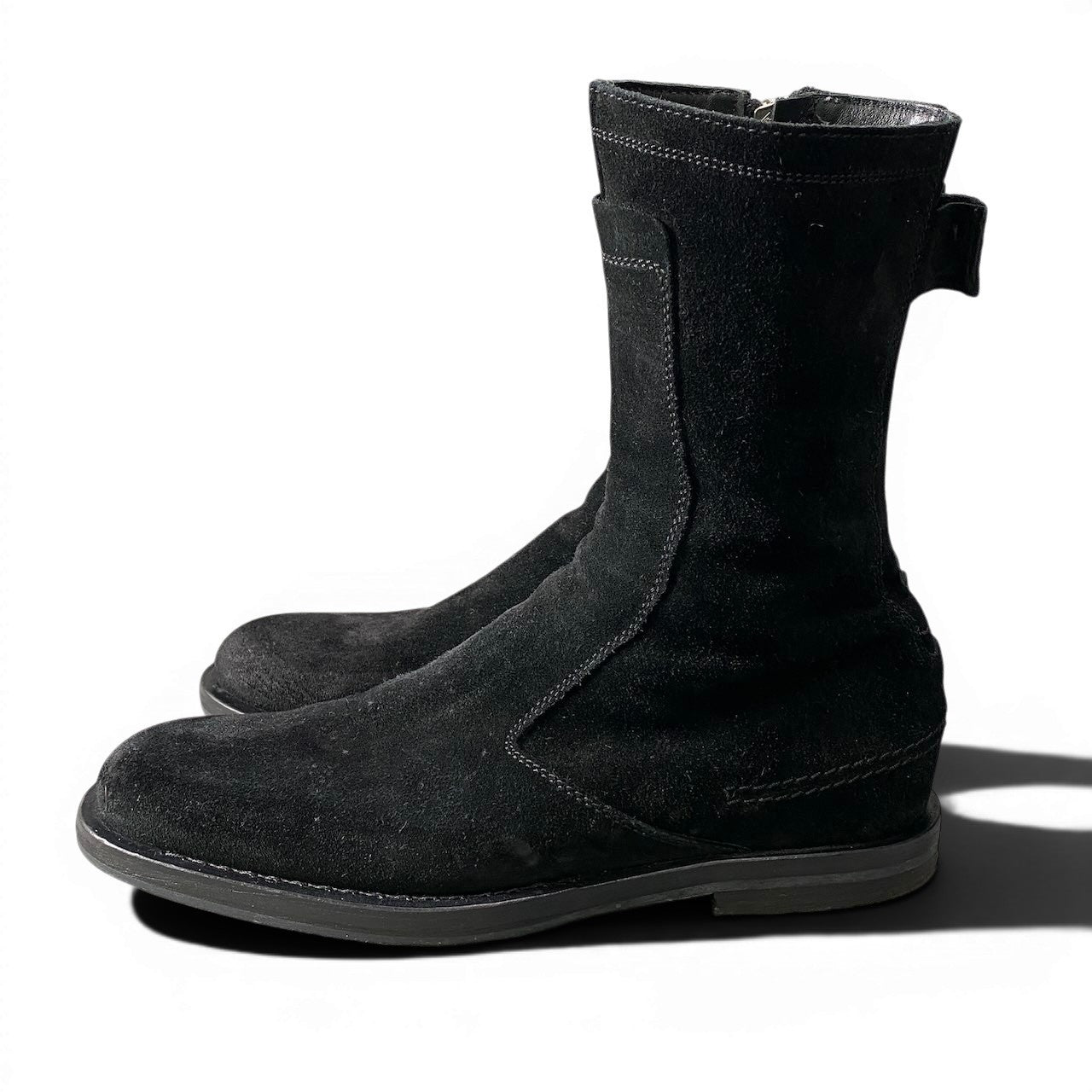 2g7 DIOR HOMME ディオールオム 2004年 エディ期 VOTC スエードレザー ブーツ サイドジップ 42 1/2 ブラック メンズ 紳士靴u02t
