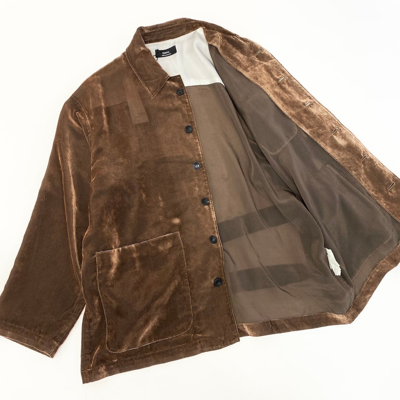 67e7【未使用タグ付き】ensou. エンソウ サマーベルベット カバーオール サイズL ブラウン メンズ Summer Velvet Coverallk02i
