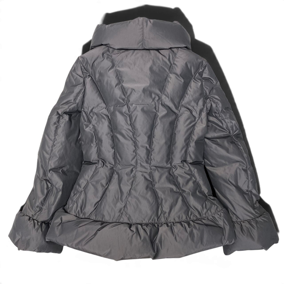 28j15 ARMANI COLLEZIONI アルマーニコレツィオーネ ショールカラー ダウンジャケット ハーフコート 38 ダークブラウン レディースo07t