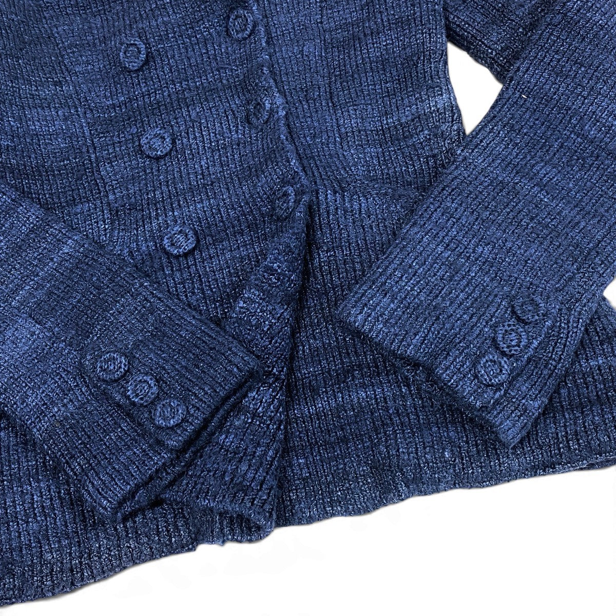 j9 【新品保管品】Christian Dior バージャケット ダブルジャケット シルクニット スラブヤーン 38サイズ ネイビー レディース 女性用k02i