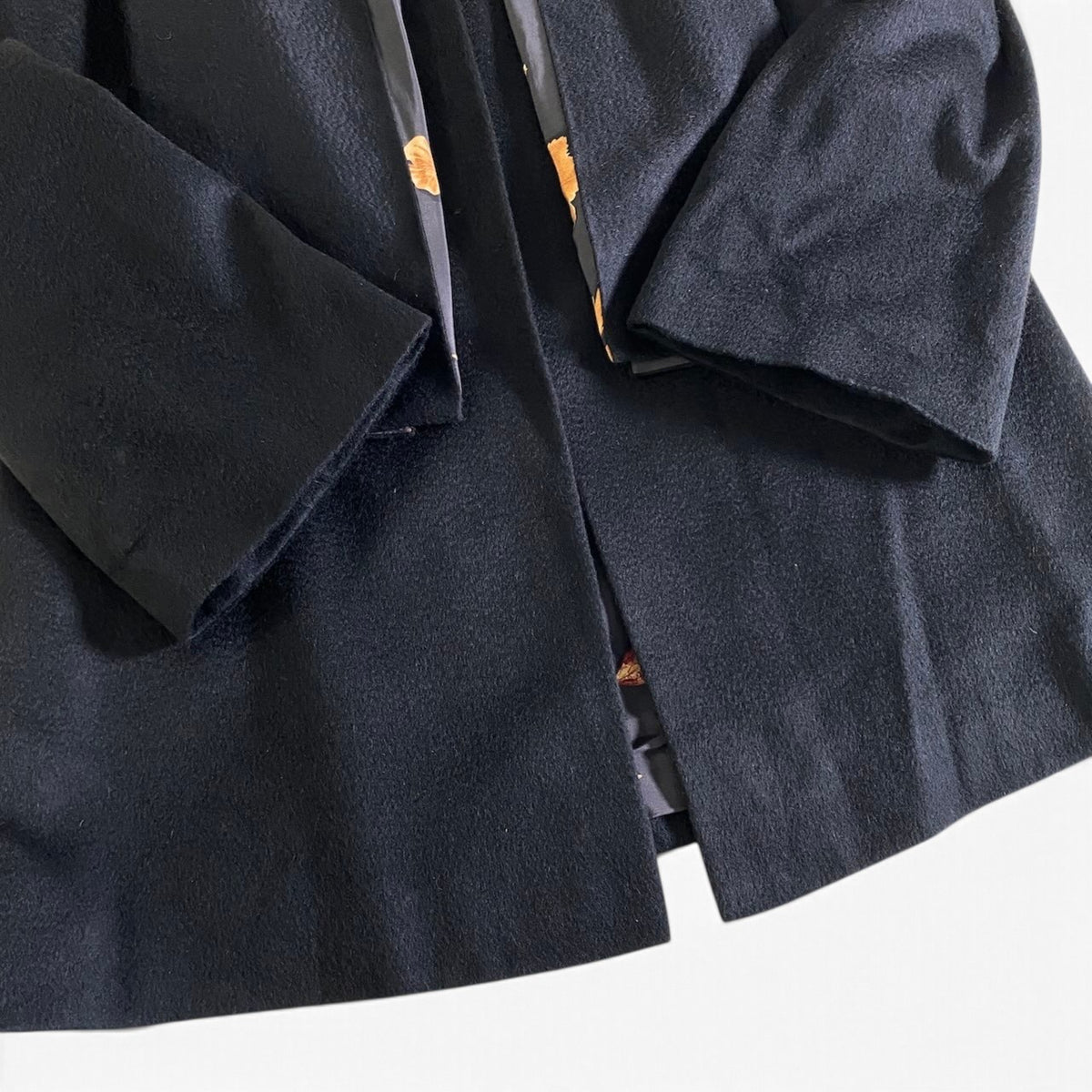 93j23 《極美品》 Salvatore Ferragamo サルヴァトーレフェラガモ ノーカラーコート ロングジャケット F 38 ブラック カシミヤ100 レディースu02t
