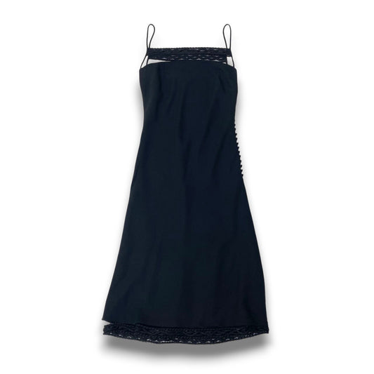 28c10 Christian Dior クリスチャンディオール ガリアーノ キャミソールドレスワンピース レースデザイン フランス製 36サイズ ブラック レディース 女性用u02t