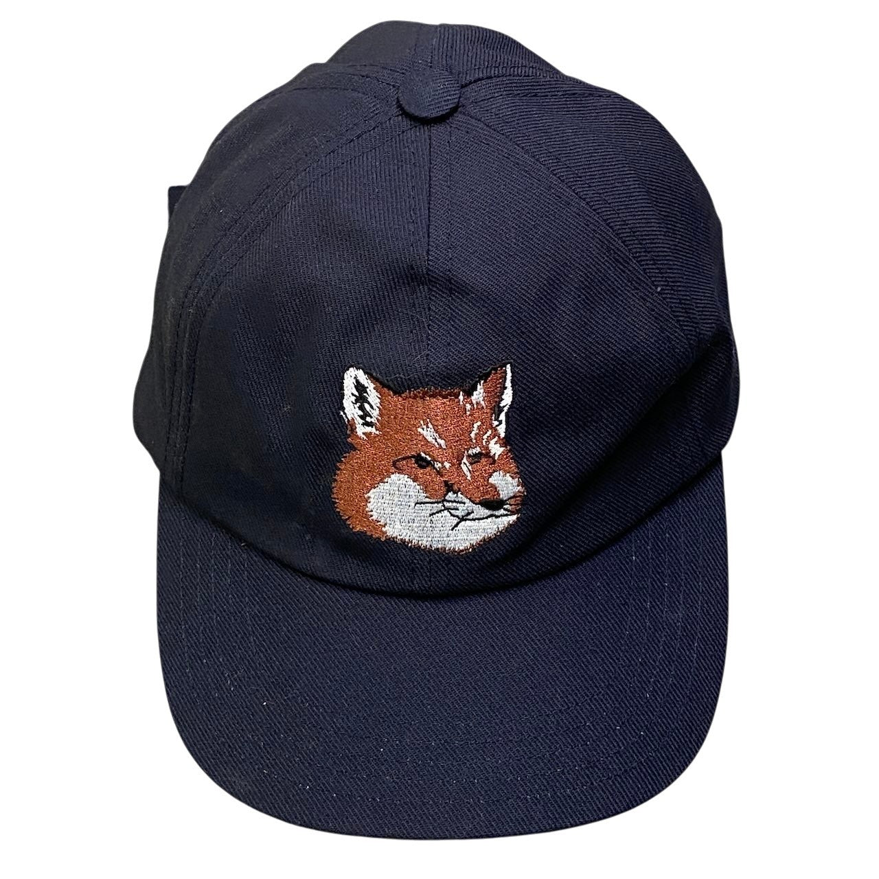 e16 【新品保管品】MAISON KITSUNE メゾンキツネ フォックスヘッドロゴ 6パネル キャップ 帽子 ネイビー レディース 女性用