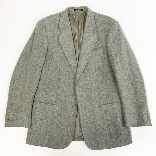 33i25 EMPORIO ARMANI エンポリオアルマーニ イタリア製 テーラードジャケット ブレザー スーツ フォーマル 48 グリーン系 メンズu02t