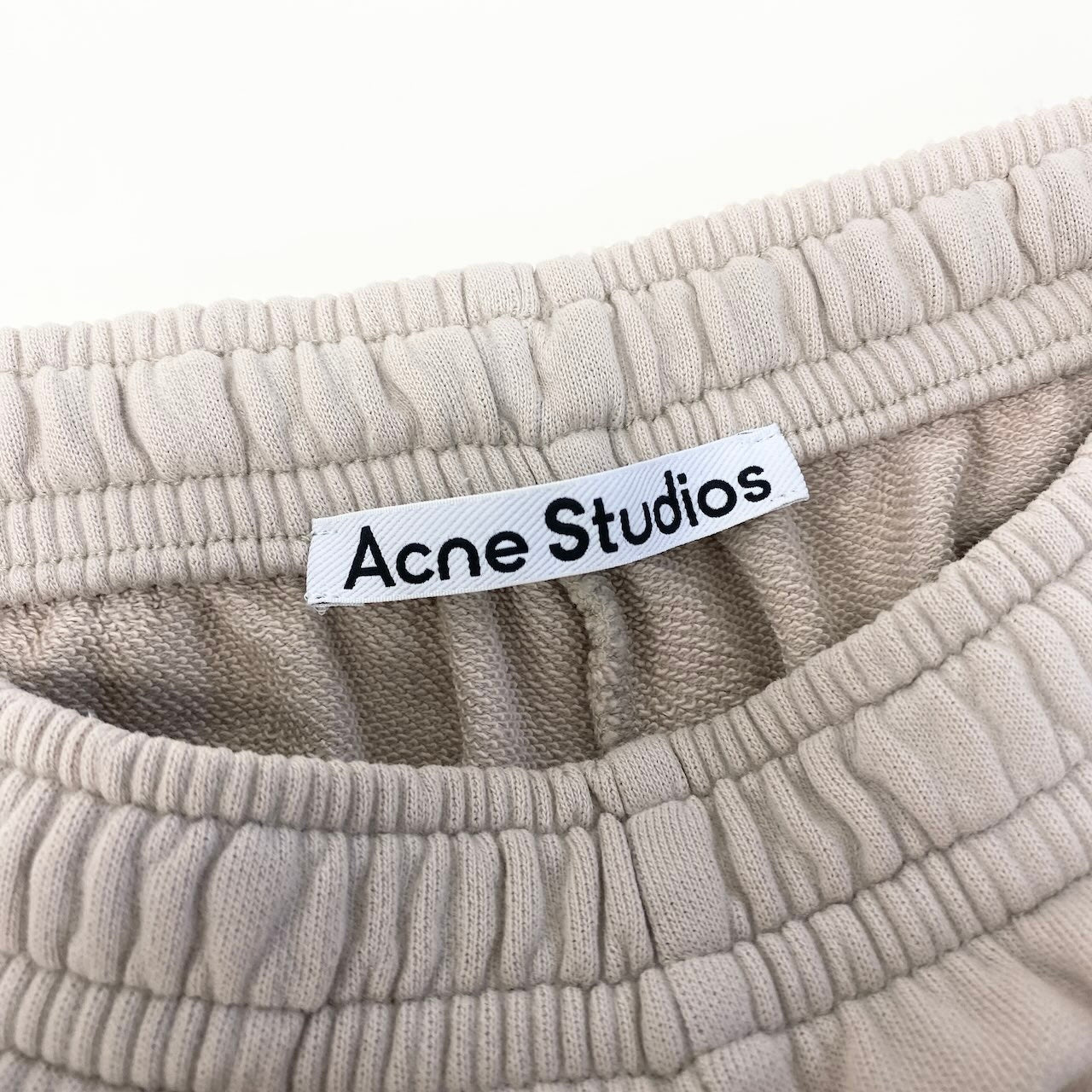 Me27 Acne Studios アクネストゥディオズ コットンジャージー スウェットパンツ ロゴ刺繡 サイズS ライトベージュ コットン100％ メンズo07t