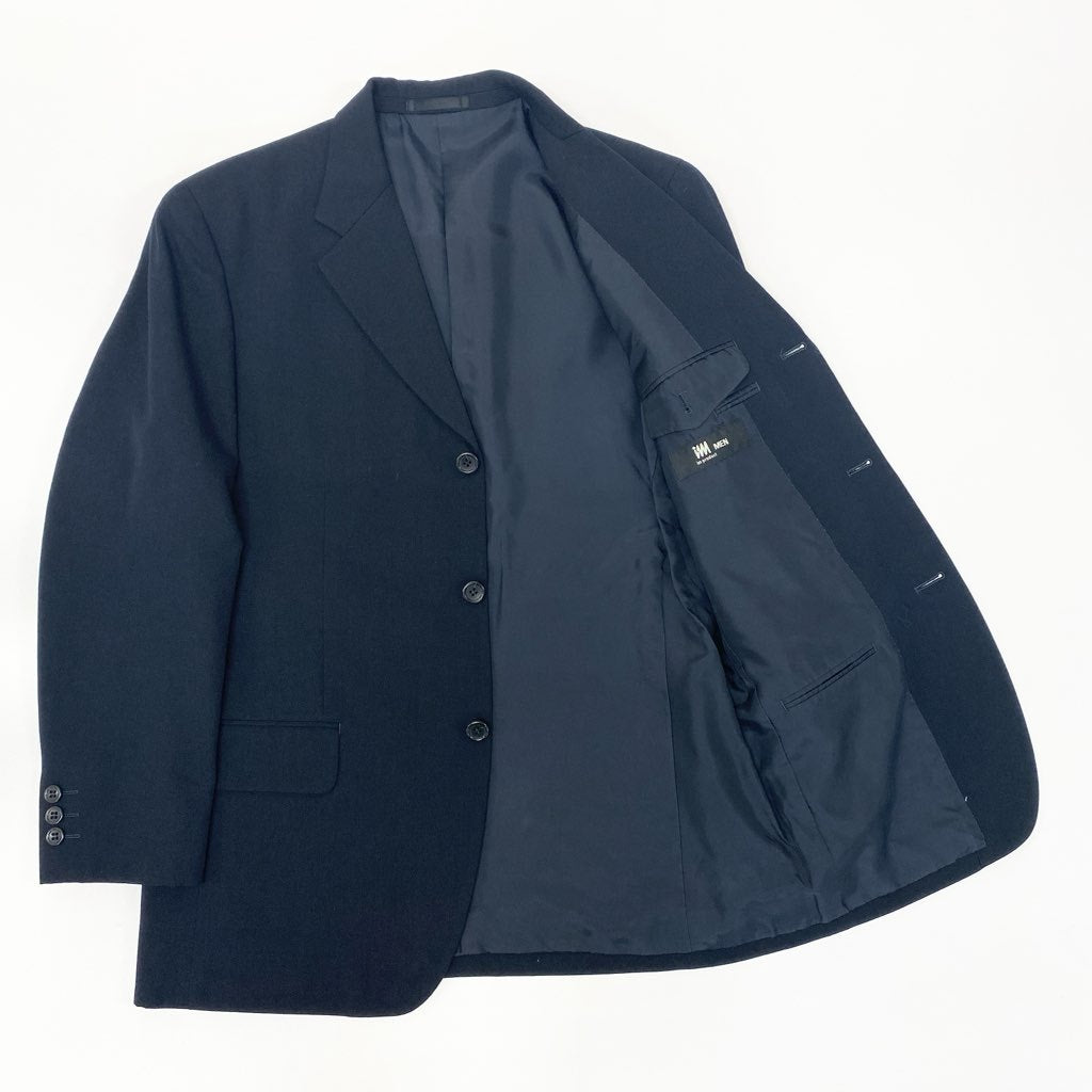 22l28 issey miyake イッセイミヤケ セットアップスーツ シングルスーツ 3B テーラードジャケット タックパンツ メンズ 紳士服 サイズ4 ネイビー ウール100％o07t