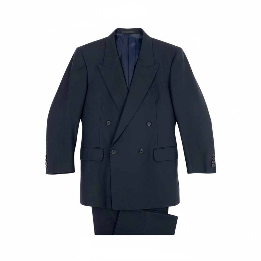 48L23 Burberry's バーバリーズ スーツセットアップ  ジャケット ダブルプレスト スラックス 日本製 BB5サイズ ネイビー メンズo07t