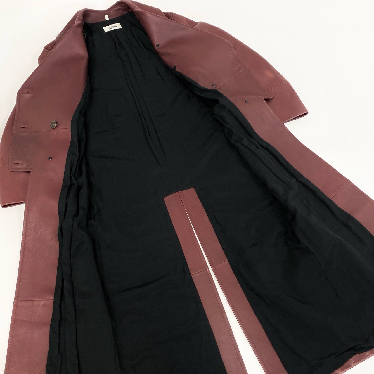 60f20 Jean Paul GAULTIER ジャンポールゴルチエ ラムレザー ロングコート 42 ボルドー シープスキン 羊革 アーカイブ レディース