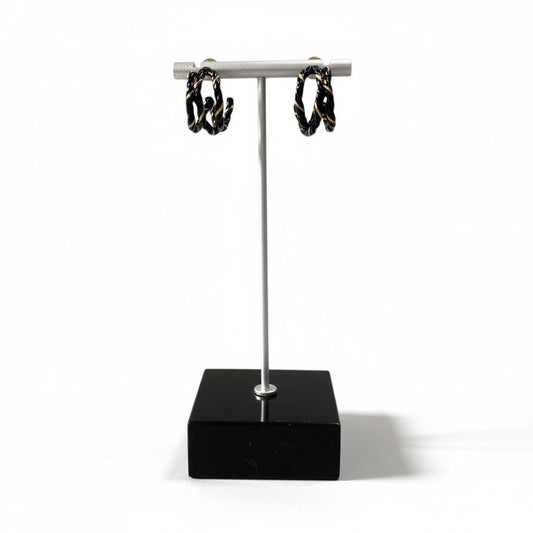 d9 Maison Margiela メゾンマルジェラ 11 レースピアス Lace Pierced Earrings ブラック ゴールド ポスト925 アクセサリー 箱有t18r