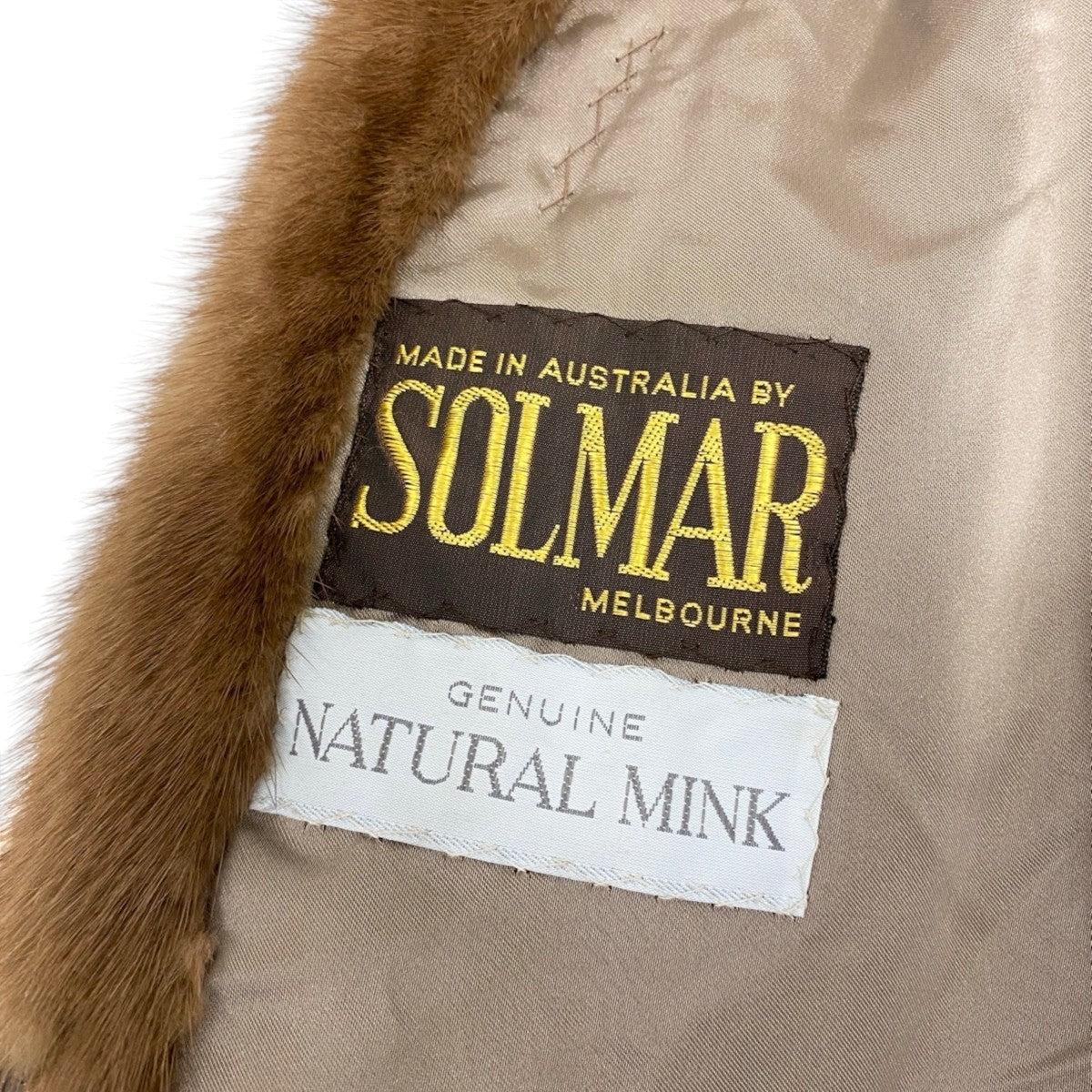 53i24 SOLMAR パステルミンク ファーコート サイズF 茶系 本毛皮 Pastel Mink Fur Coat リアルファー ナチュラルミンクt18r
