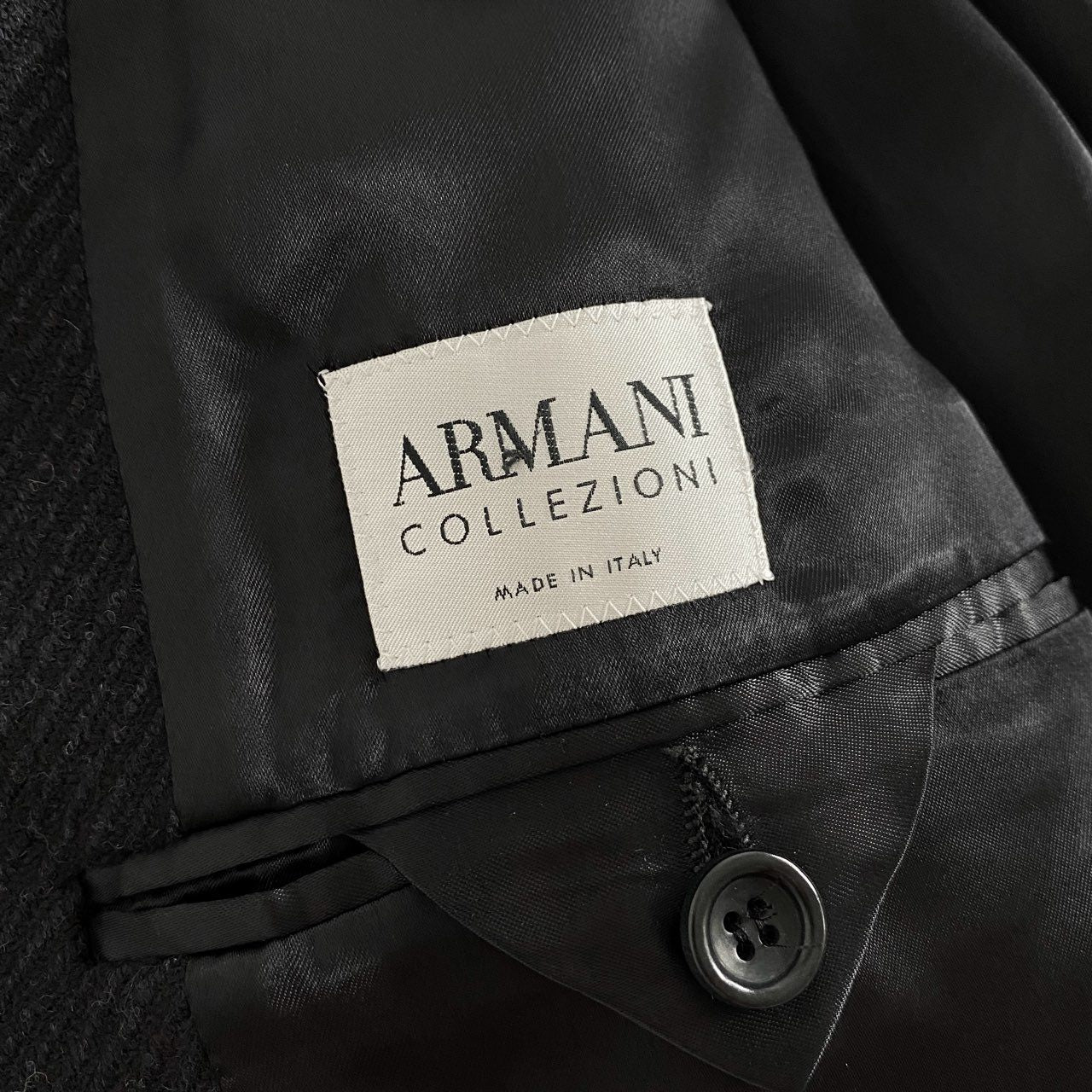 5i4 ARMANI COLLEZIONI アルマーニ コレッツォーニ チェスターコート  48 ブラック アウター ジャケット イタリア製