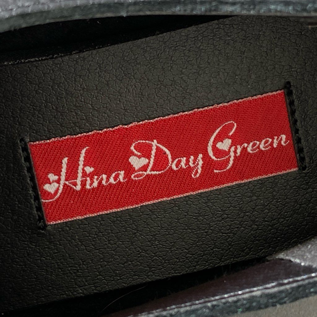 5f30 未使用品 Hina Day Green ヒナデイグリーン レザーシューズ 革靴 23.5 ブラック レザー レディース 婦人靴