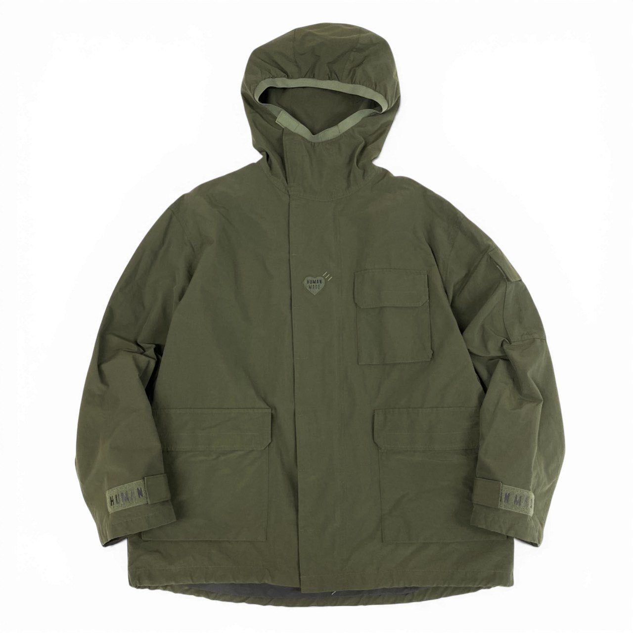 72b10【美品】HUMAN MADE ヒューマンメイド マウンテンパーカージャケット ブルゾン ジャケットアウター XXLサイズ カーキ メンズ 男性用k02i