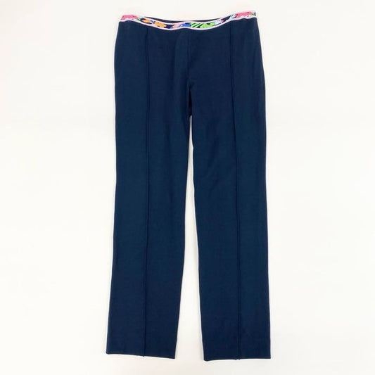 80g23 LEONARD レオナール ボトムス パンツ ストレッチ イタリア製 ウエストゴム◎ テーパードパンツ レディース 女性用 0493912 38 ネイビー