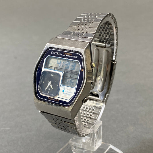 h1 CITIZEN シチズン DEGI-ANA デジアナ メンズ腕時計 41-9559 シルバー ウォッチ 動作確認済みk02i