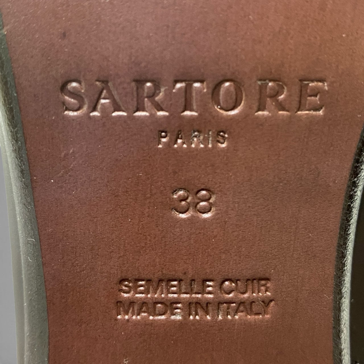 2a23 SARTORE サルトル ラウンドトゥ レザー ロングブーツ ミドルヒール サイドジップ イタリア製 レディース 女性用 サイズ38 ブラウン leatheru02t