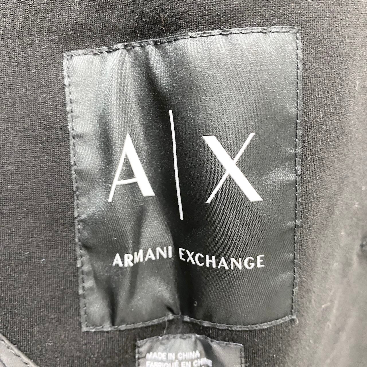 60f17 ARMANI EXCHANGE アルマーニエクスチェンジ テーラードジャケット アンコンジャケット ストレッチ サイズM ブラック メンズ 紳士服o07t