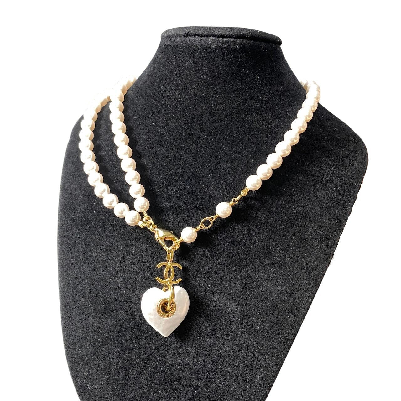 g14【美品】CHANEL A24M パールデザイン ココマーク ネックレス ホワイト ゴールド レディース 女性用k02i