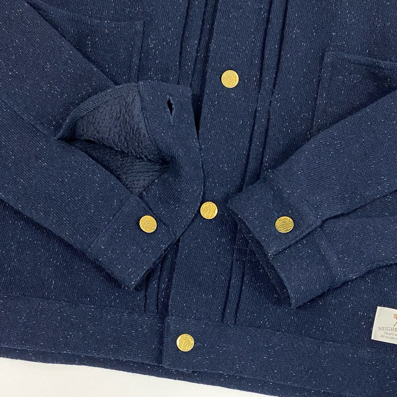 2j27 《美品》NEIGHBORHOOD ネイバーフッド ウールナイロン ジャケット ブルゾン 裏起毛 STOCKMAN-W / WN-JKT XLサイズ ネイビー メンズu02t