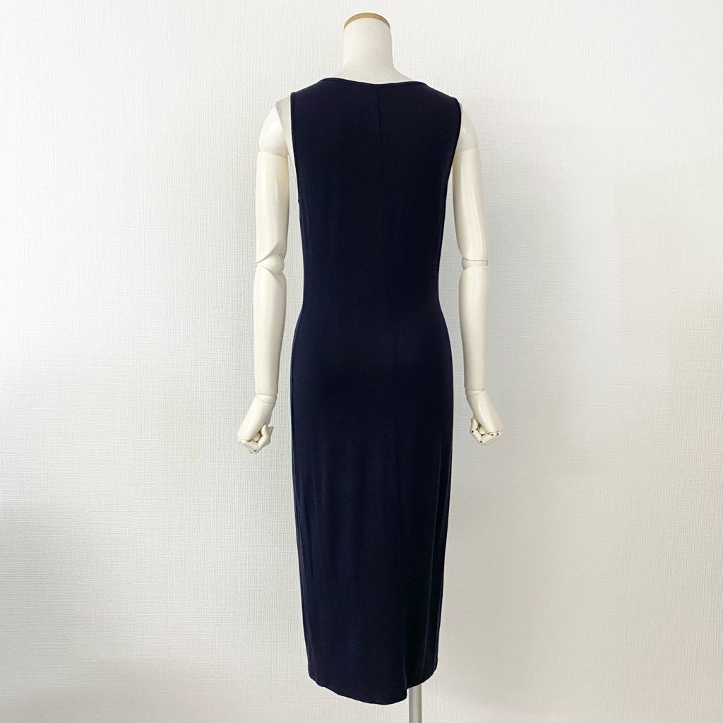 53h10 Max Mara マックスマーラ ノースリーブ ストレッチワンピース 38 ネイビー ドレス DRESS ONE PIECE