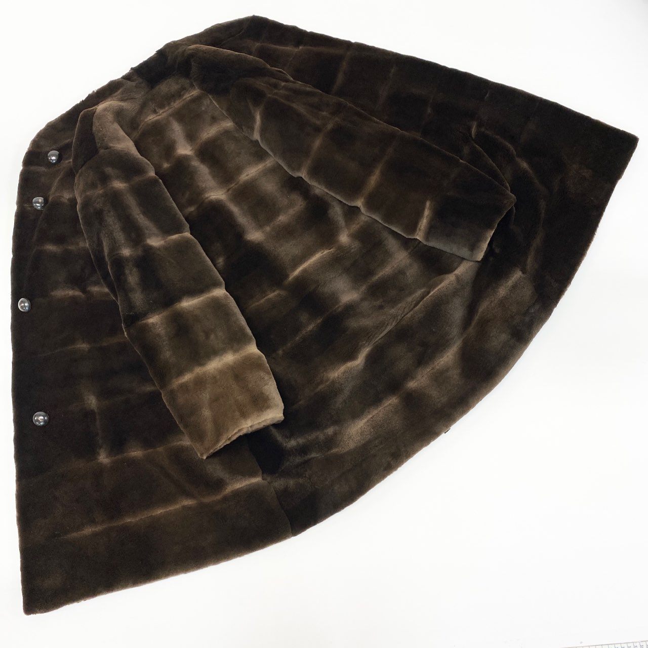 72L9 VALENTINO ヴァレンティノ × MITSUKOSHI 三越 シェアードミンク ロングコート サイズF ブラウン 最高級本毛皮 MINK FURt18r