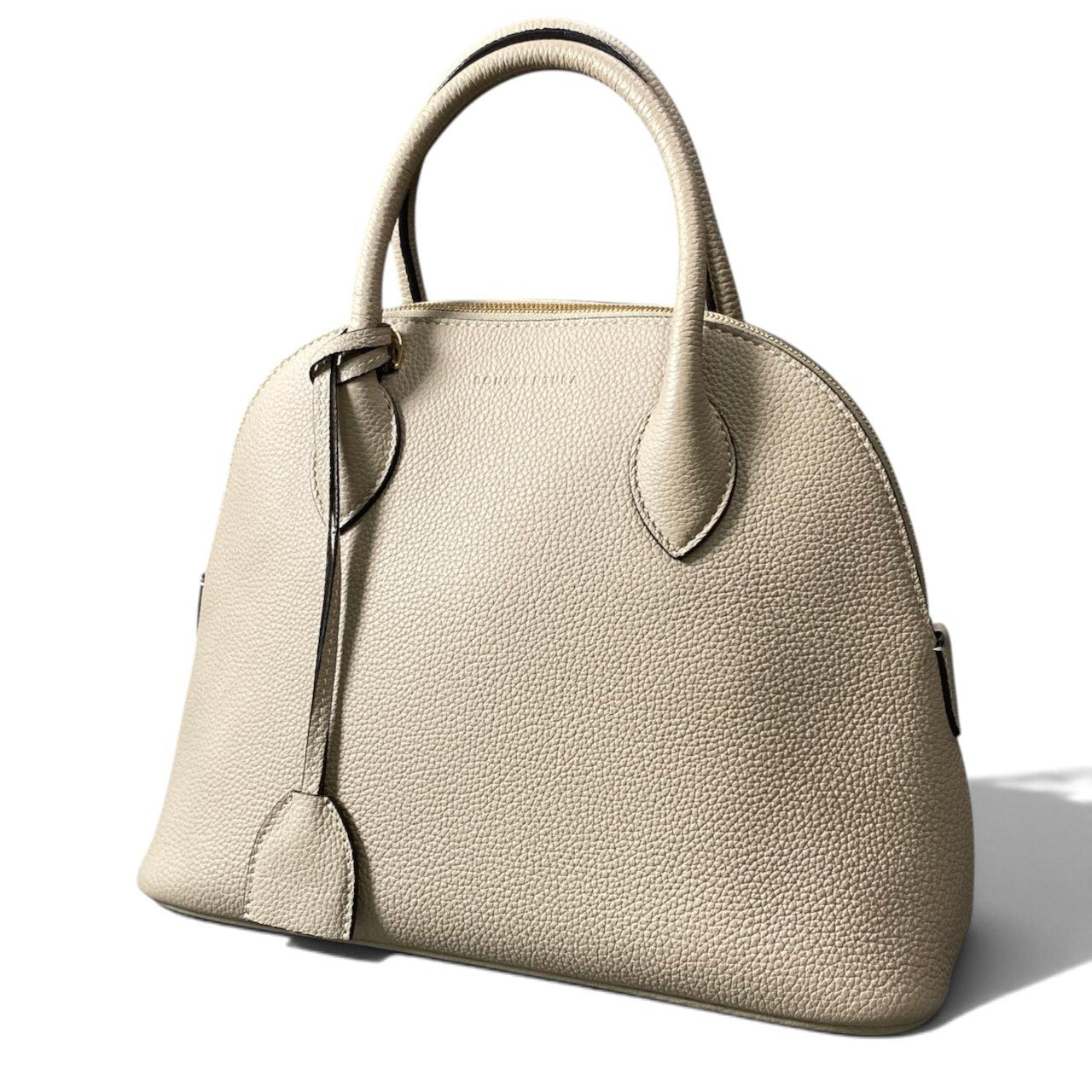 Bh20【美品】BONAVENTURA ボナベンチュラ エマバッグ 28 ハンドバッグ シュリンクレザー グレージュ レザー レディース 女性用k02i
