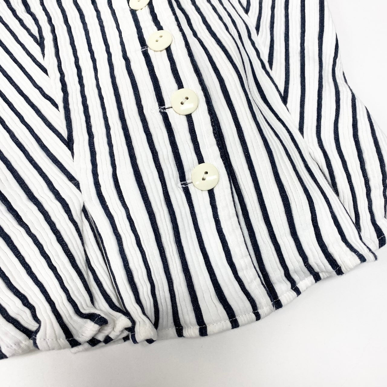 46c24 Miss Dior ミスディオール タンクトップ ノースリーブカットソー ストライプ柄 Mサイズ ホワイト ネイビー レディース 女性用o07t