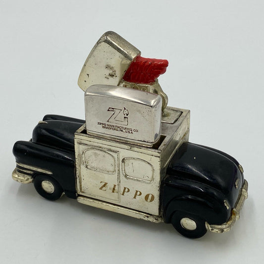 h21 ZIPPO ジッポ オイルライター × 車型ケース Vintage ヴィンテージ シルバー 喫煙具 インテリアt18r